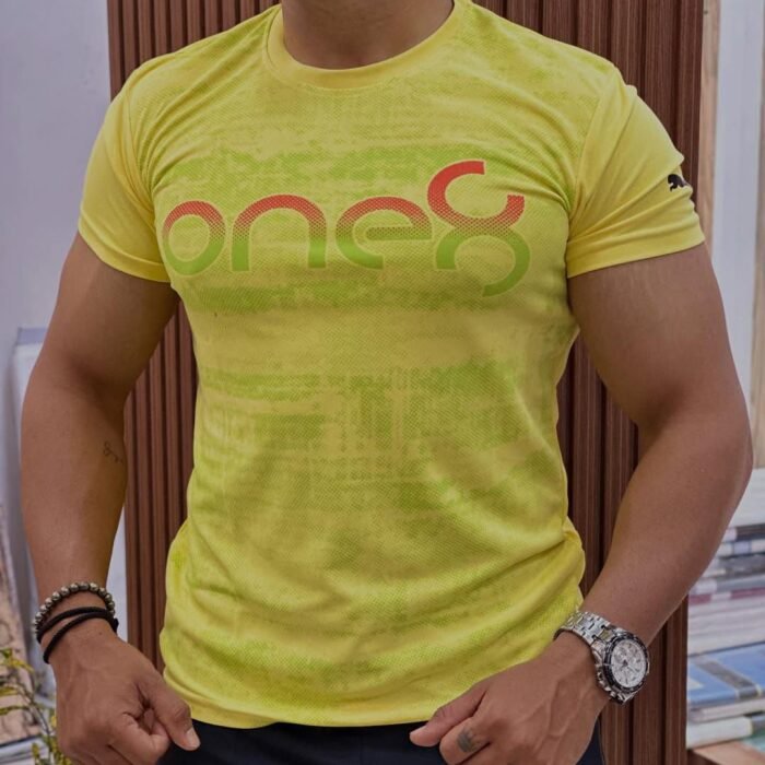 Men’s Dry-Fit Printed Graphic Sports T-Shirt