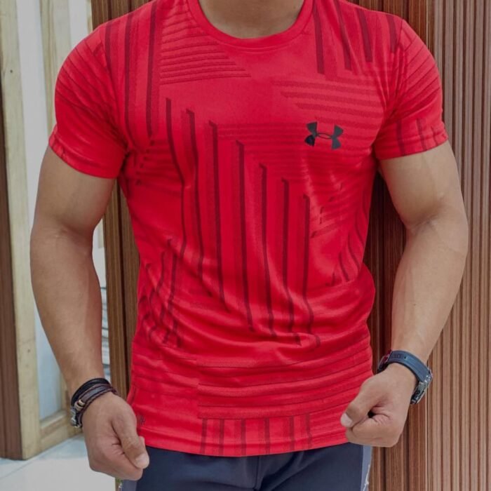 Men’s Dry-Fit Geometric Pattern Performance T-Shirt
